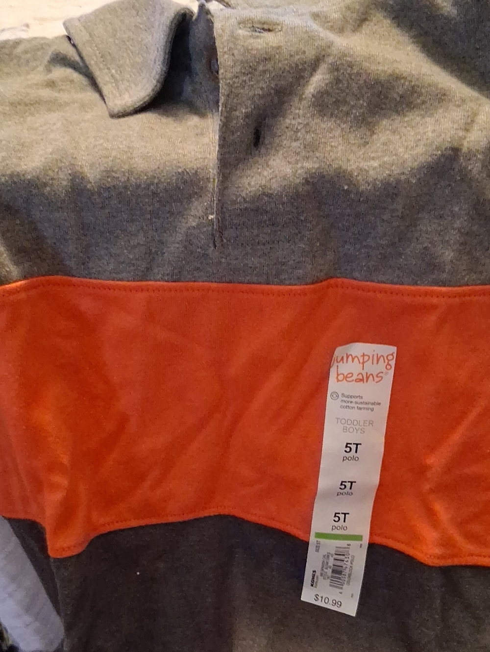 jumping beans Gray and Orange Crewneck Sweater - Toddler Boys 5T